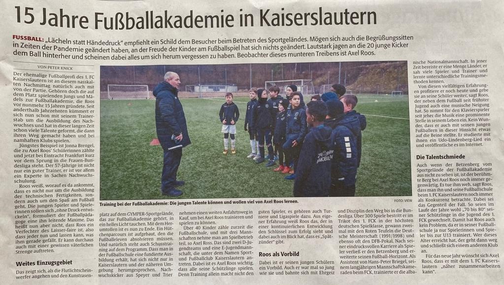 15 Jahre Axel Roos Fussballschule