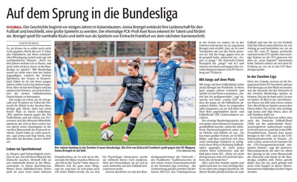 Jonna Brengel auf dem Sprung nach ganz oben